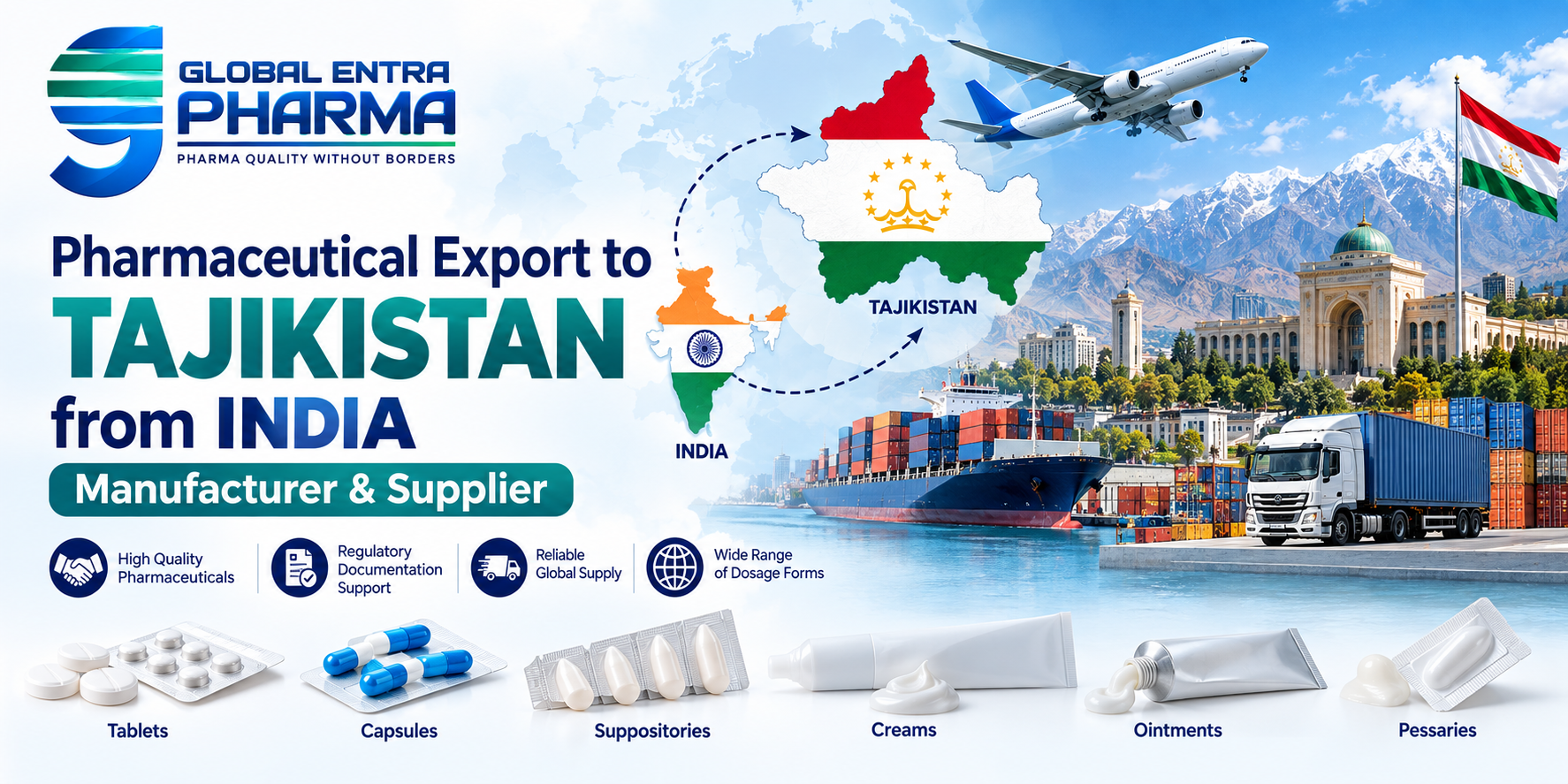 Pharmaceutical Export to Tajikistan from India – Manufacturer & Supplier